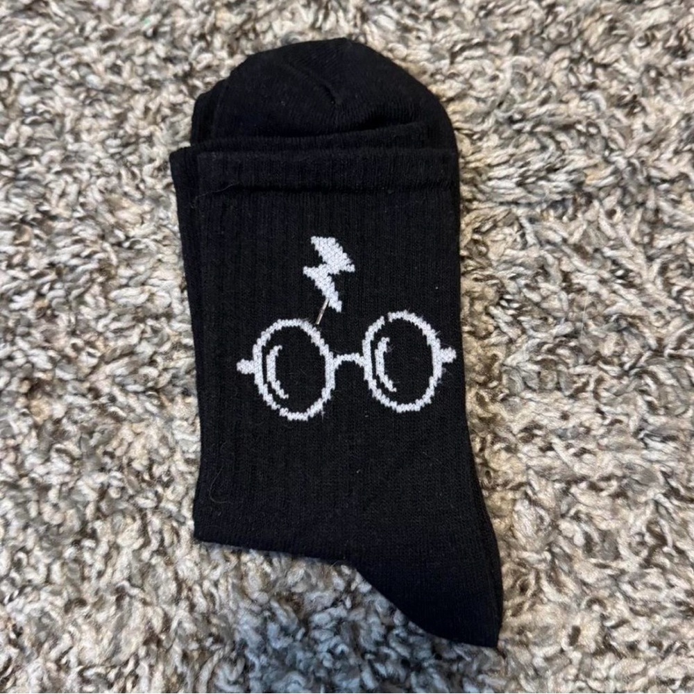 Black and white Harry Potter socks